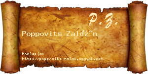 Poppovits Zalán névjegykártya